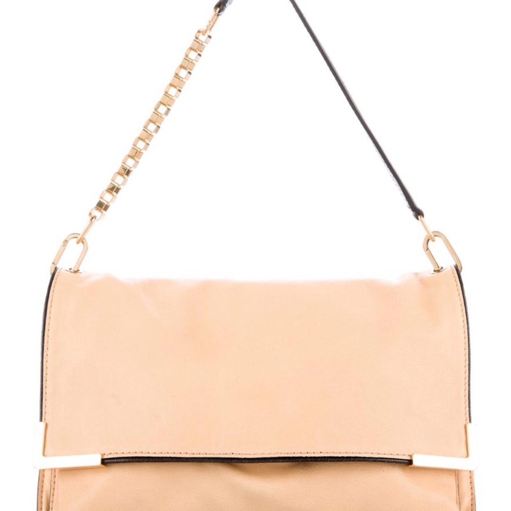 Chloe Nude and Black with Gold Chain Shoulder Bag